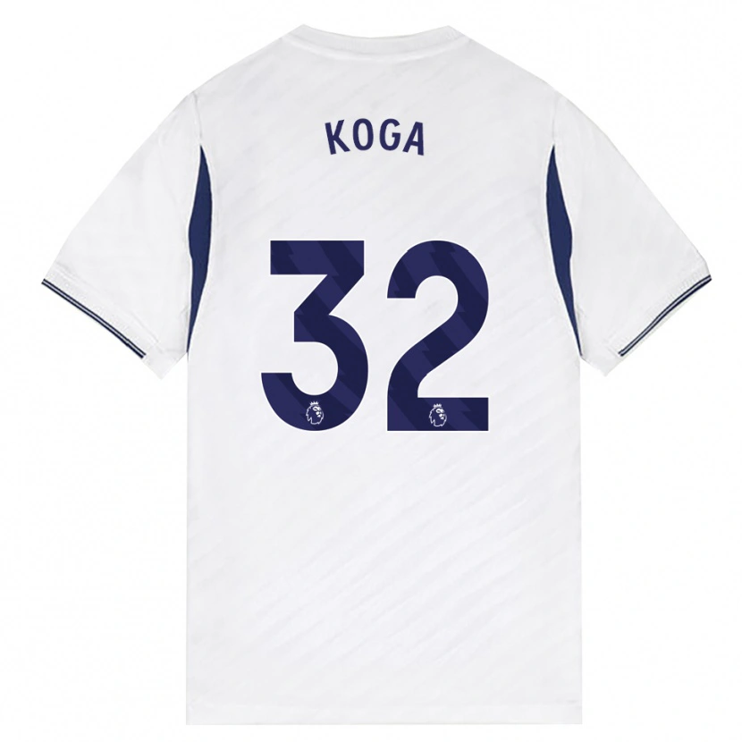 Danxen Homme Maillot Tōko Koga #32 Blanc Rouge Violet Tenues Domicile 2026/27 T-Shirt