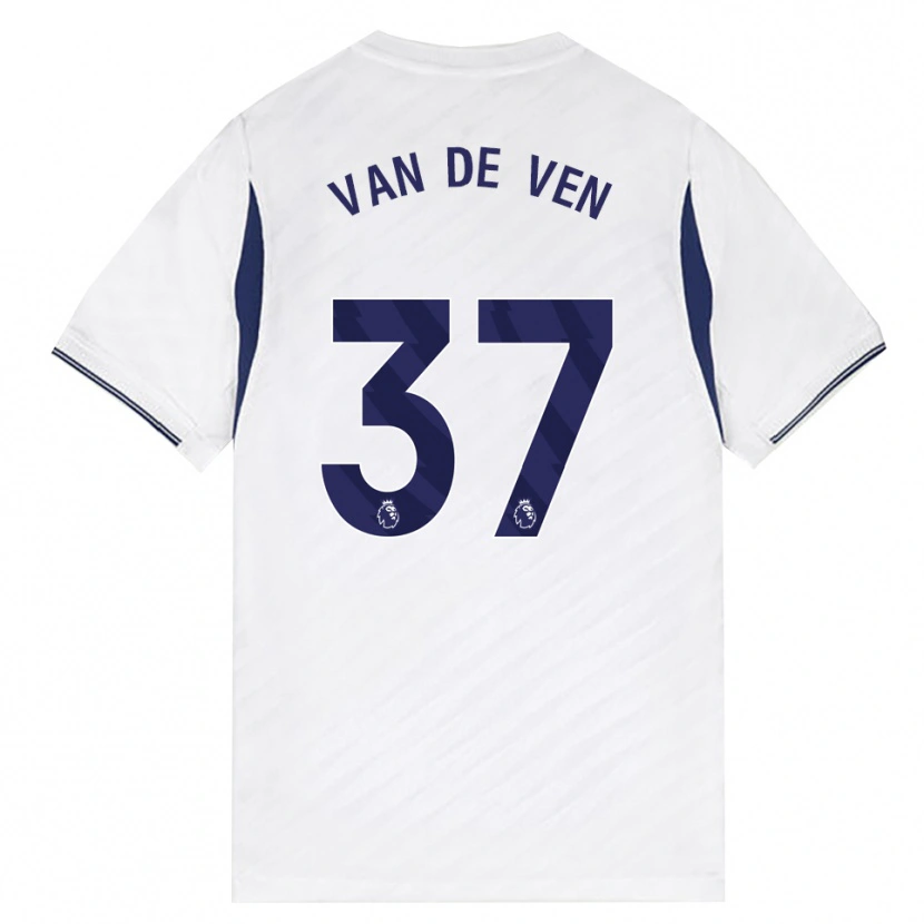 Danxen Homme Maillot Micky Van De Ven #37 Blanc Rouge Violet Tenues Domicile 2026/27 T-Shirt