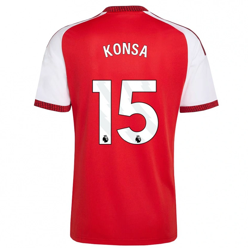 Danxen Homme Maillot Ezri Konsa #15 Rouge Blanc Noir Tenues Domicile 2026/27 T-Shirt