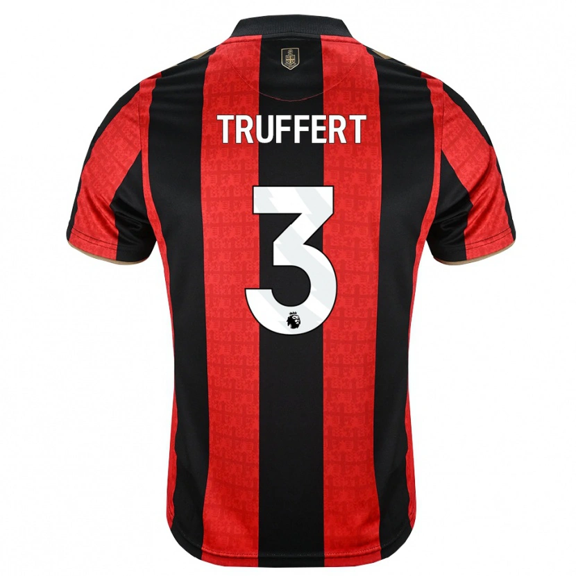 Danxen Homme Maillot Adrien Truffert #3 Goldenrod Rouge Noir Tenues Domicile 2026/27 T-Shirt