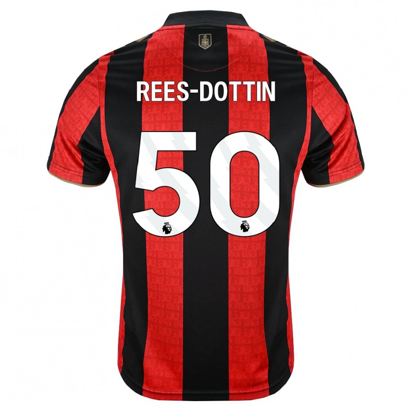 Danxen Homme Maillot Remy Rees-Dottin #50 Goldenrod Rouge Noir Tenues Domicile 2026/27 T-Shirt