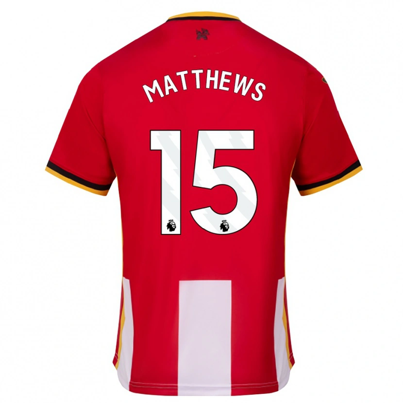 Danxen Homme Maillot Kirsty Matthews #15 Jaune Noir Rouge Tenues Domicile 2026/27 T-Shirt