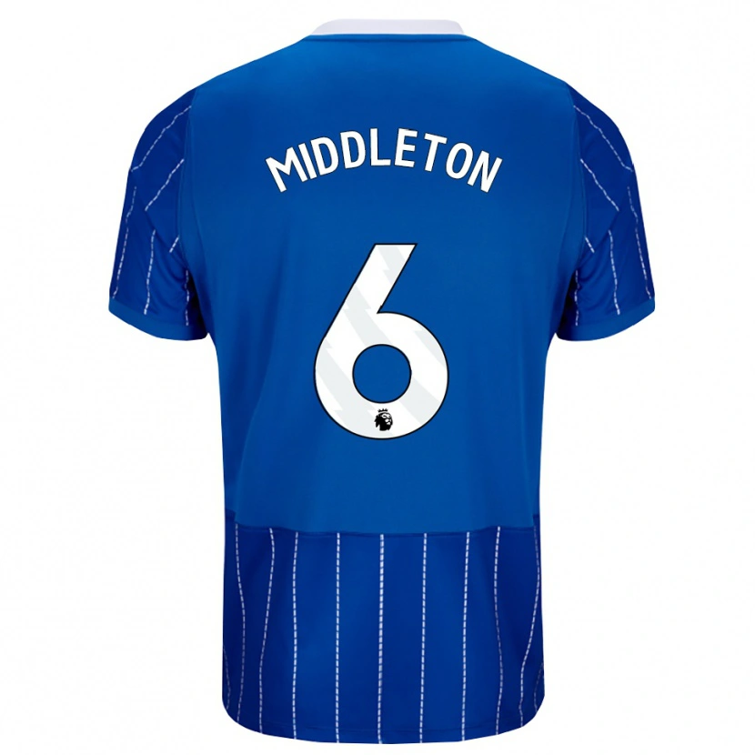 Danxen Homme Maillot Jesse Middleton #6 Bleu Moyen Blanc Tenues Domicile 2026/27 T-Shirt