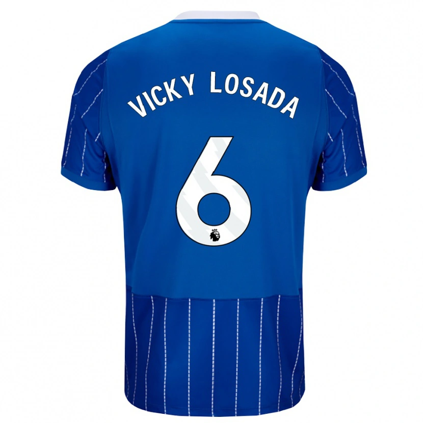 Danxen Homme Maillot María Victoria Losada Gómez #6 Bleu Moyen Blanc Tenues Domicile 2026/27 T-Shirt