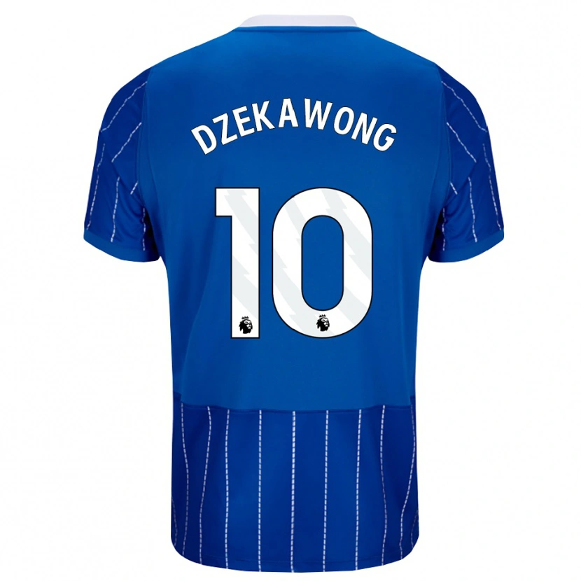 Danxen Homme Maillot Finn Dzekawong #10 Bleu Moyen Blanc Tenues Domicile 2026/27 T-Shirt