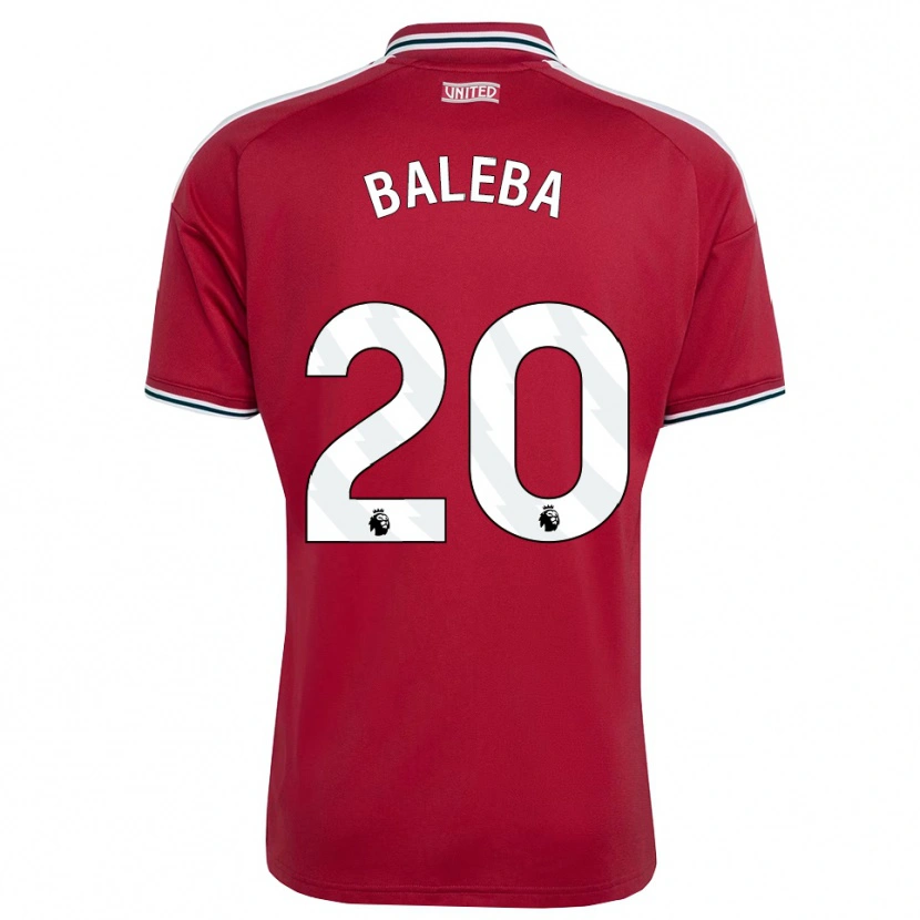 Danxen Homme Maillot Carlos Baleba #20 Rouge Jaune Blanc Tenues Domicile 2026/27 T-Shirt