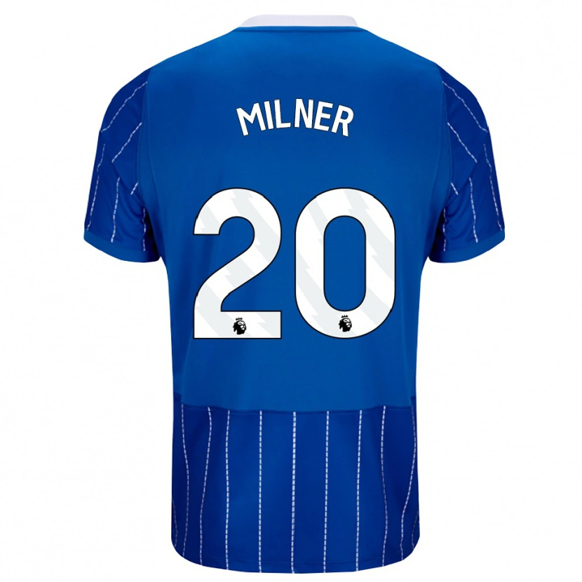 Danxen Homme Maillot James Milner #20 Bleu Moyen Blanc Tenues Domicile 2026/27 T-Shirt