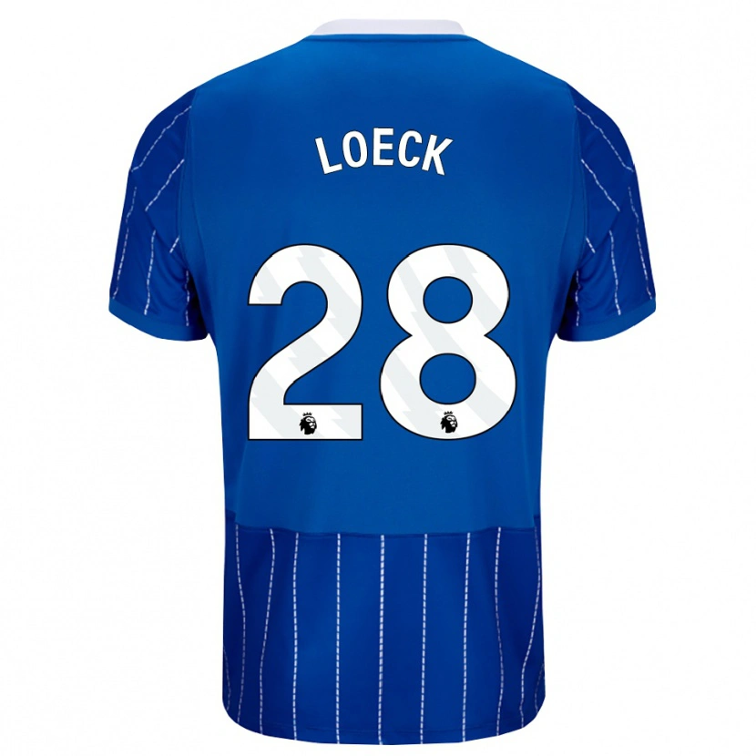 Danxen Homme Maillot Melina Loeck #28 Bleu Moyen Blanc Tenues Domicile 2026/27 T-Shirt