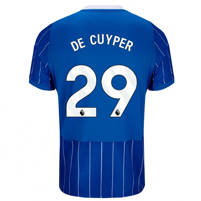 Danxen Homme Maillot Maxim De Cuyper #29 Bleu Moyen Blanc Tenues Domicile 2026/27 T-Shirt