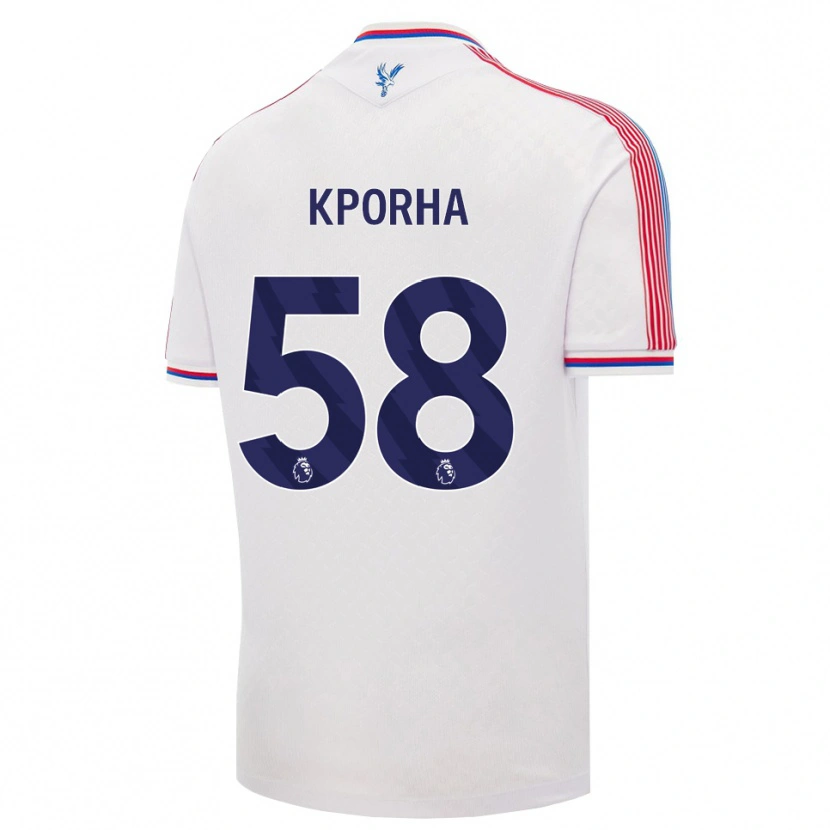 Danxen Homme Maillot Caleb Kporha #58 Blanc Rouge Bleu Tenues Domicile 2026/27 T-Shirt