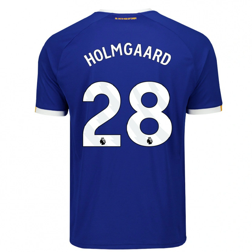 Danxen Homme Maillot Karen Holmgaard #28 Bleu Blanc Jaune Tenues Domicile 2026/27 T-Shirt