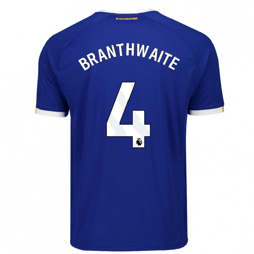 Danxen Homme Maillot Jarrad Branthwaite #4 Bleu Blanc Jaune Tenues Domicile 2026/27 T-Shirt