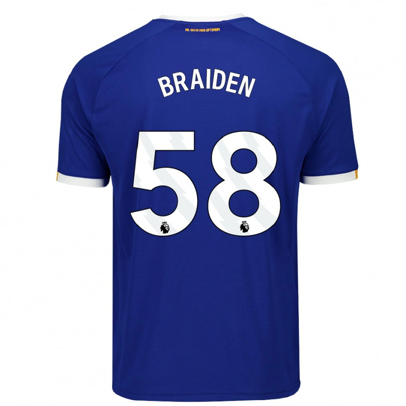 Danxen Homme Maillot Braiden Graham #58 Bleu Blanc Jaune Tenues Domicile 2026/27 T-Shirt