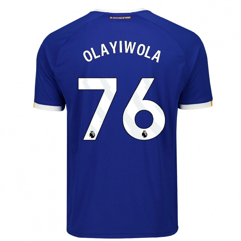 Danxen Homme Maillot Malik Olayiwola #76 Bleu Blanc Jaune Tenues Domicile 2026/27 T-Shirt