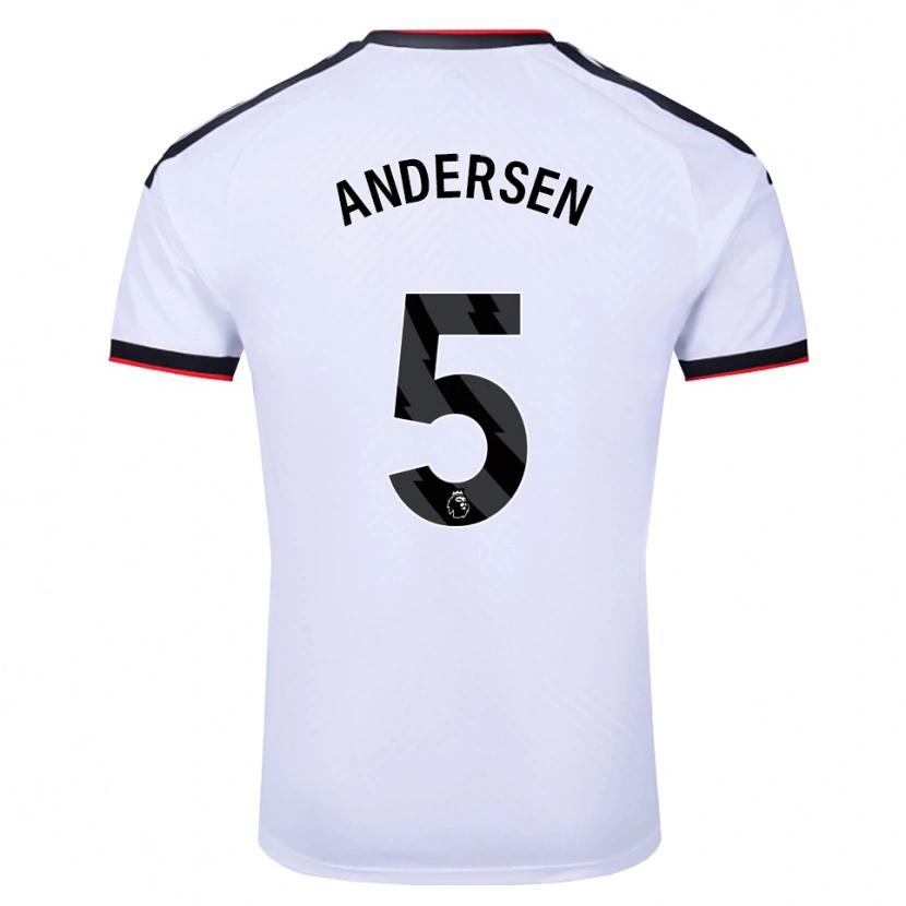Danxen Homme Maillot Joachim Andersen #5 Blanc Noir Rouge Tenues Domicile 2026/27 T-Shirt