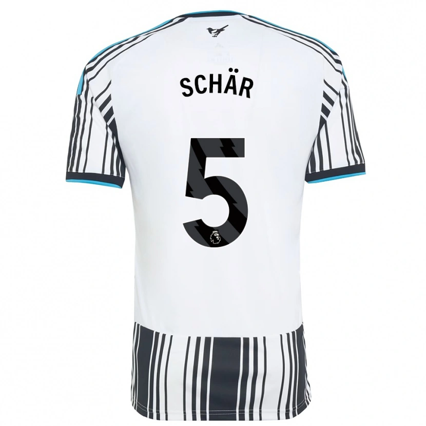 Danxen Homme Maillot Fabian Schär #5 Skyblue Noir Blanc Tenues Domicile 2026/27 T-Shirt