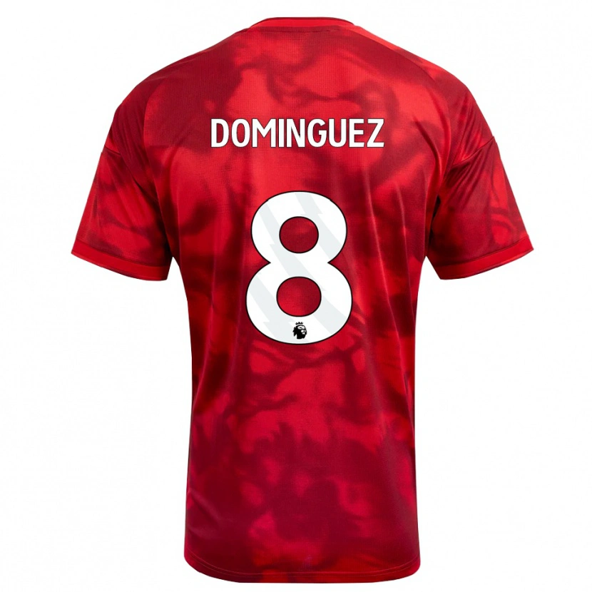Danxen Homme Maillot Nicolás Domínguez #8 Cramoisi Blanc Tenues Domicile 2026/27 T-Shirt