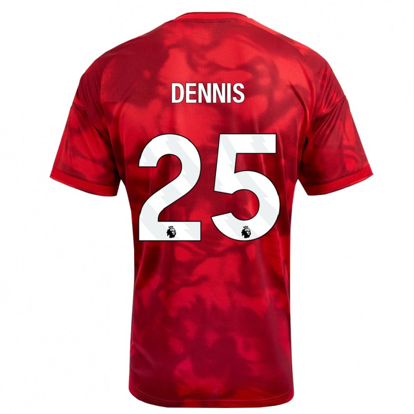 Danxen Homme Maillot Emmanuel Dennis #25 Cramoisi Blanc Tenues Domicile 2026/27 T-Shirt