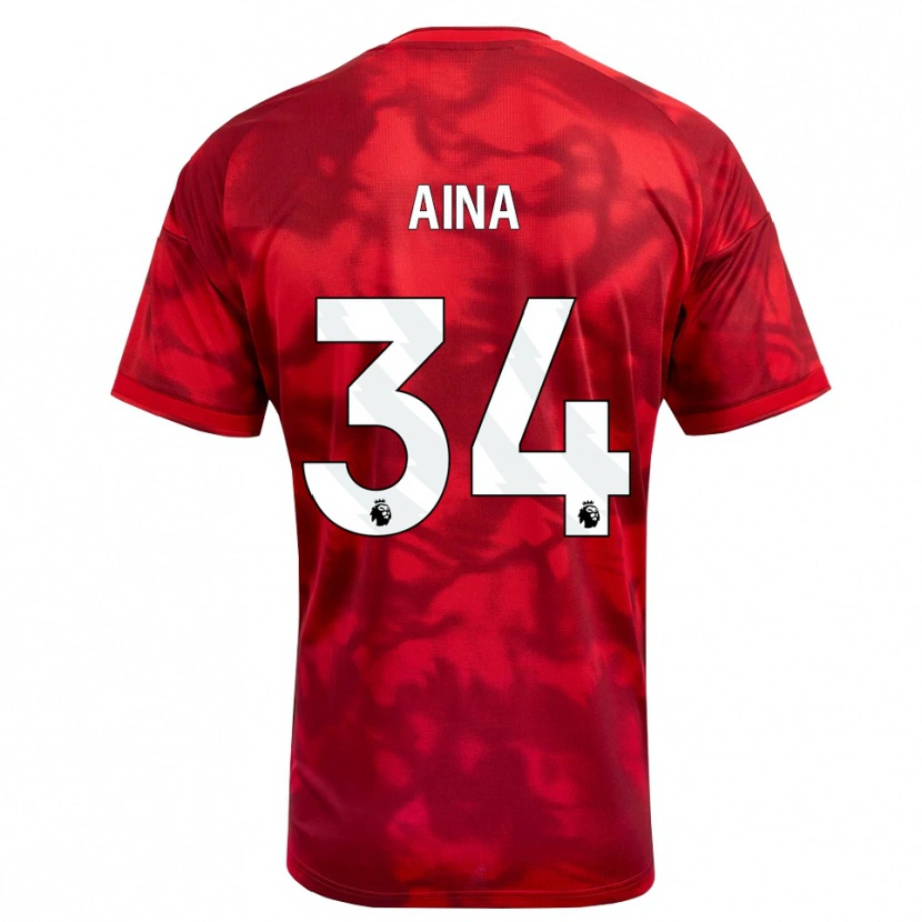 Danxen Homme Maillot Ola Aina #34 Cramoisi Blanc Tenues Domicile 2026/27 T-Shirt