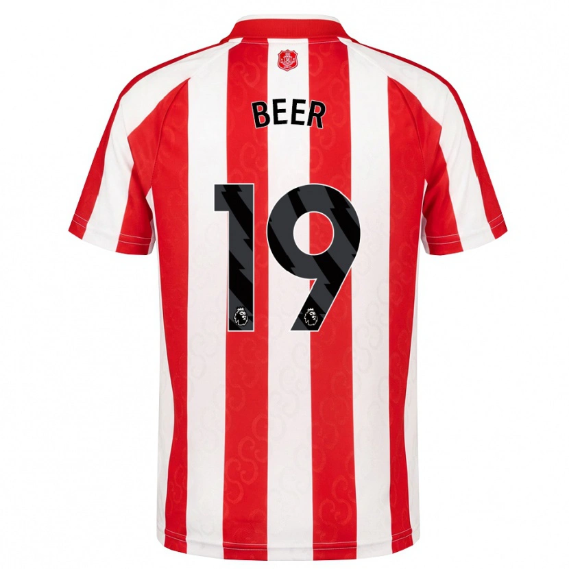Danxen Homme Maillot Megan Beer #19 Rouge Blanc Noir Tenues Domicile 2026/27 T-Shirt