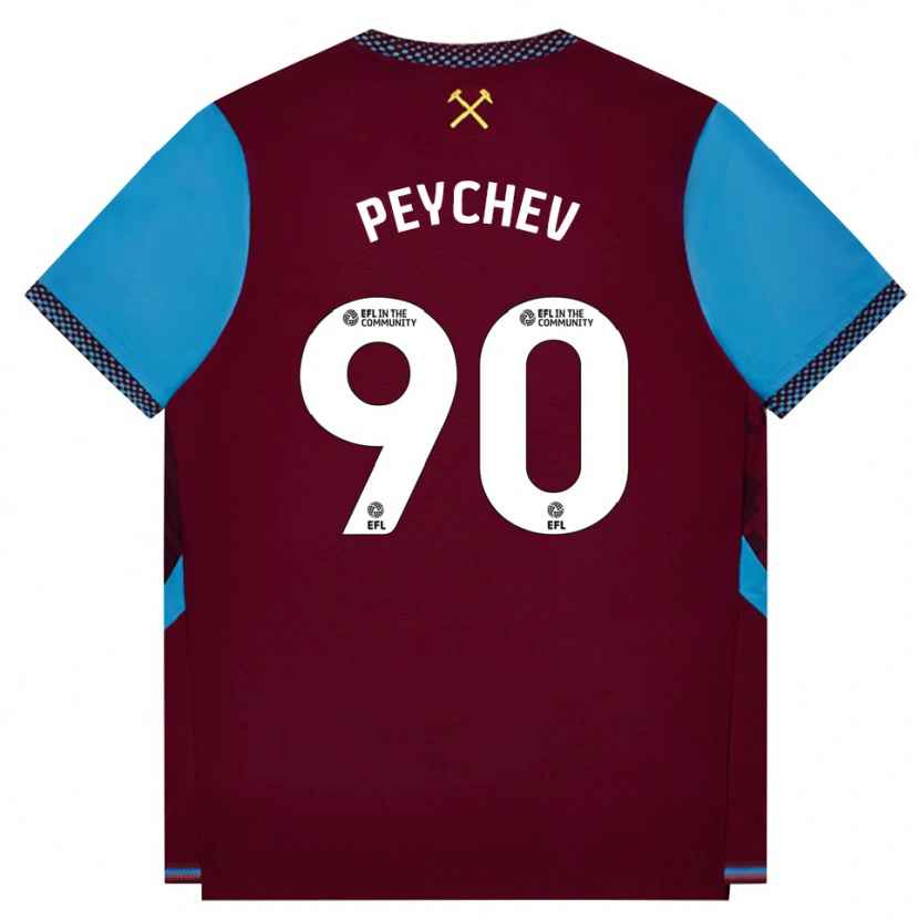 Danxen Homme Maillot Martin Peychev #90 Bourgogne Cornflowerblue Tenues Domicile 2026/27 T-Shirt