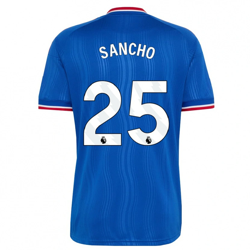 Danxen Homme Maillot Jadon Sancho #25 Bleu Blanc Rouge Tenues Extérieur 2026/27 T-Shirt
