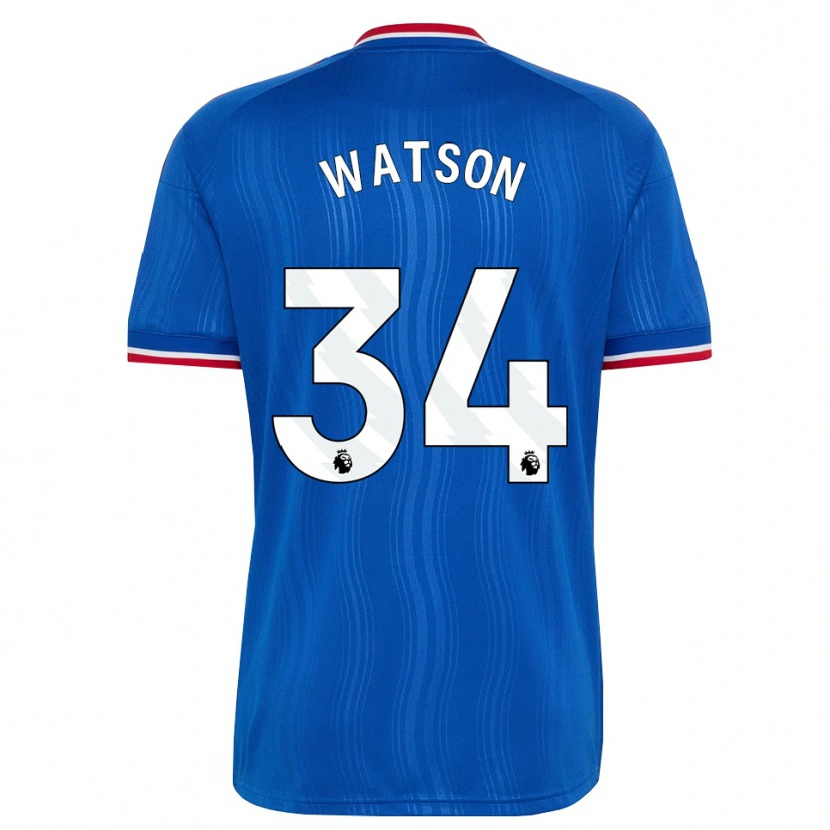 Danxen Homme Maillot Emma Watson #34 Bleu Blanc Rouge Tenues Extérieur 2026/27 T-Shirt