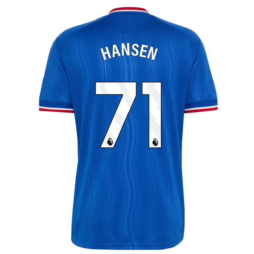 Danxen Homme Maillot Isak Hansen-Aaroen #71 Bleu Blanc Rouge Tenues Extérieur 2026/27 T-Shirt