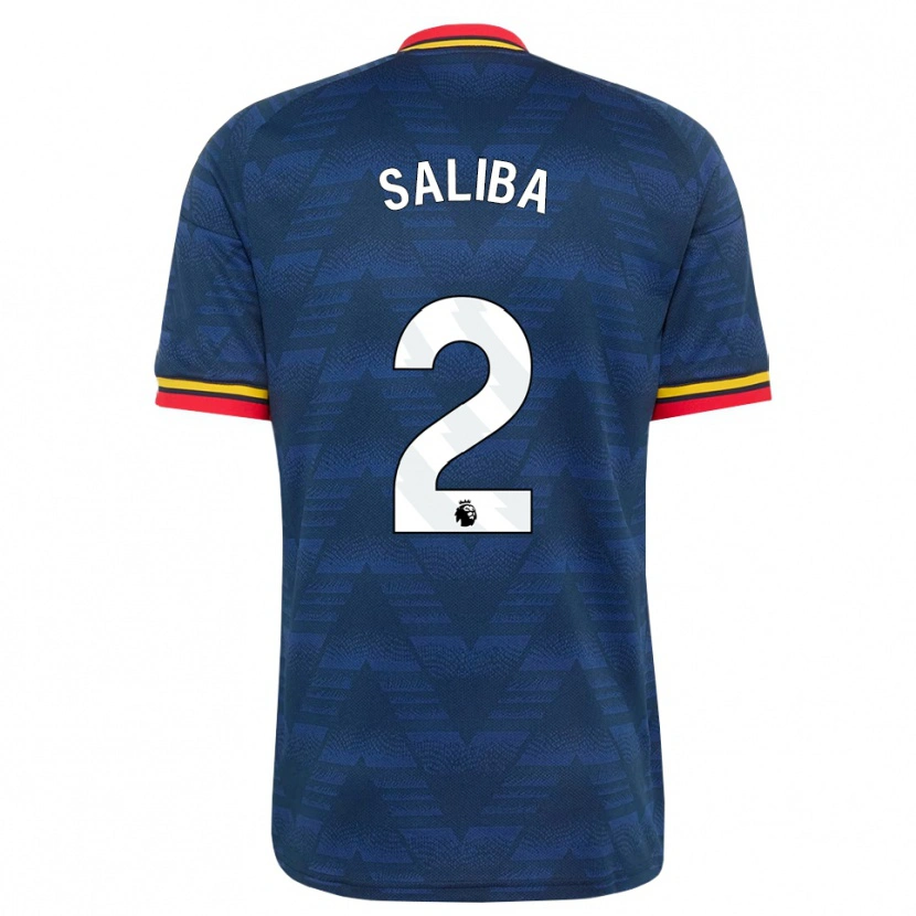 Danxen Homme Maillot William Saliba #2 Midnightblue Jaune Rouge Tenues Extérieur 2026/27 T-Shirt