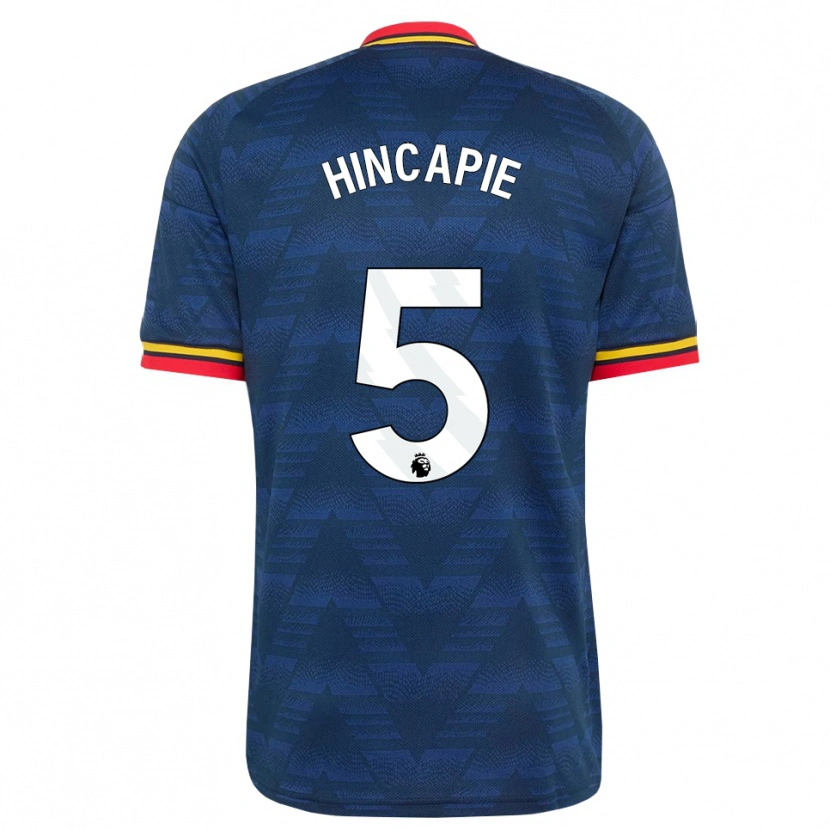 Danxen Homme Maillot Piero Hincapié #5 Midnightblue Jaune Rouge Tenues Extérieur 2026/27 T-Shirt