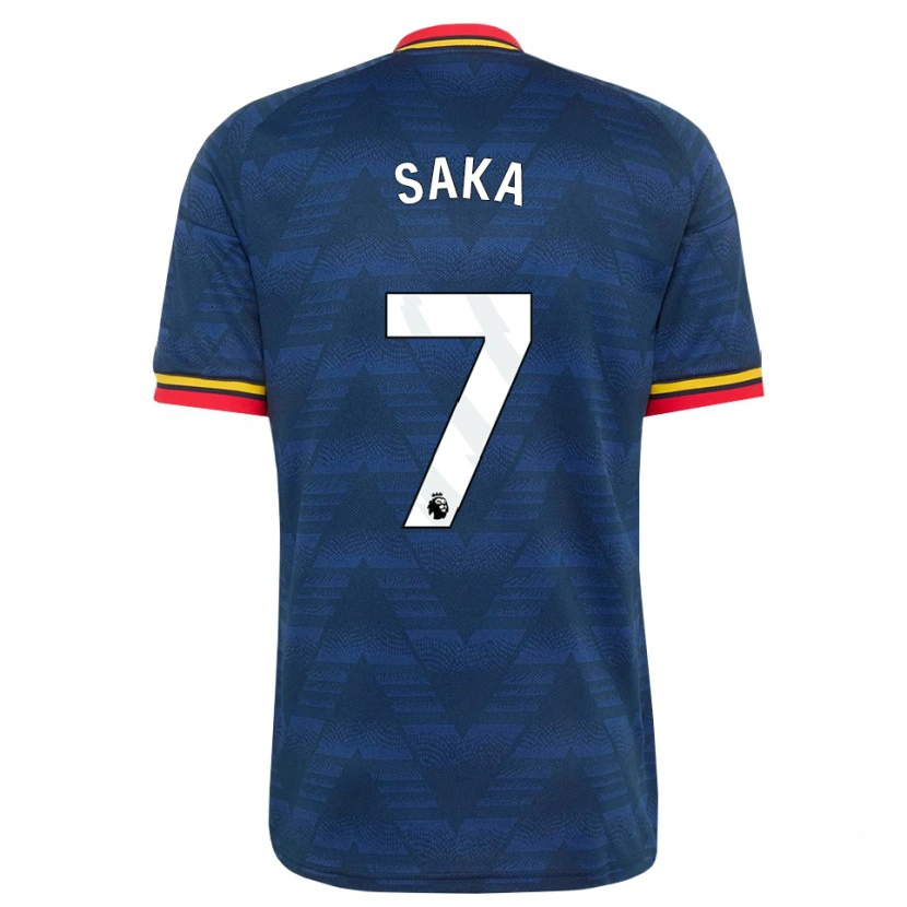 Danxen Homme Maillot Bukayo Saka #7 Midnightblue Jaune Rouge Tenues Extérieur 2026/27 T-Shirt
