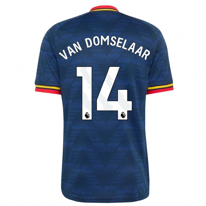 Danxen Homme Maillot Daphne Van Domselaar #14 Midnightblue Jaune Rouge Tenues Extérieur 2026/27 T-Shirt