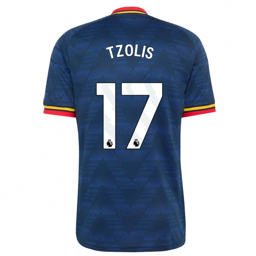Danxen Homme Maillot Christos Tzolis #17 Midnightblue Jaune Rouge Tenues Extérieur 2026/27 T-Shirt