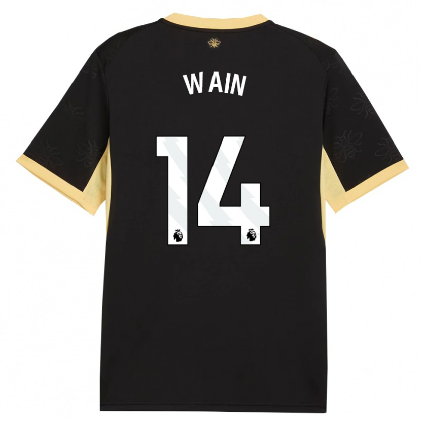 Danxen Homme Maillot Jake Wain #14 Noir Jaune Tenues Extérieur 2026/27 T-Shirt
