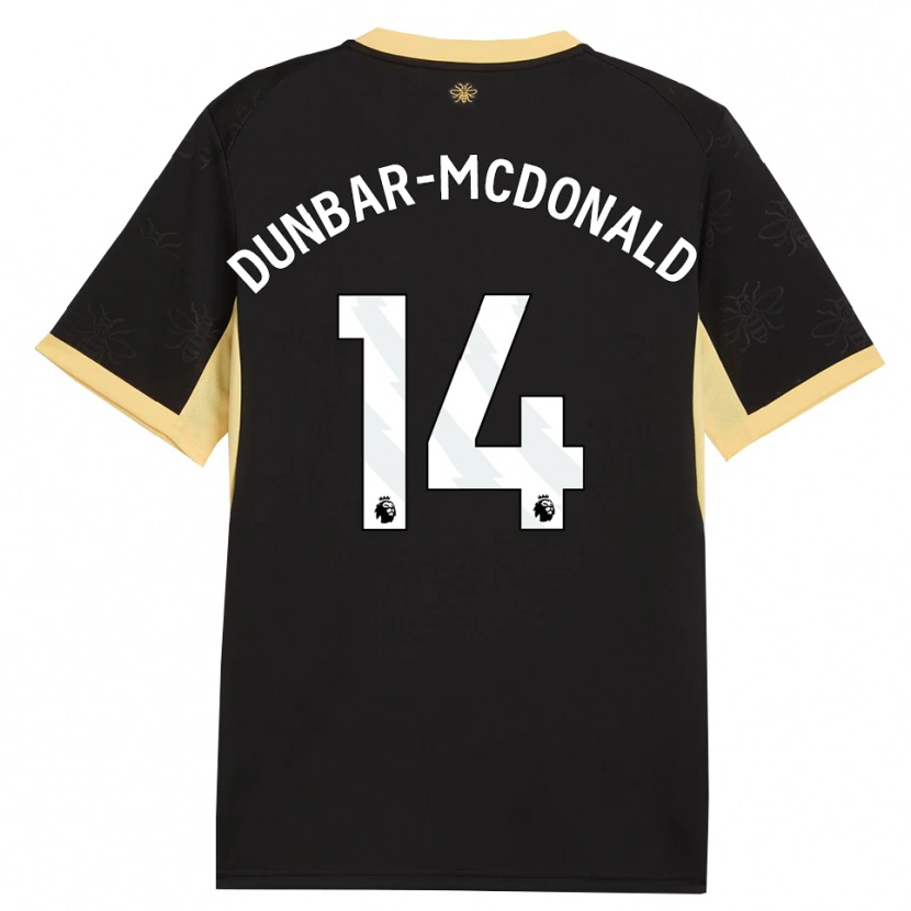 Danxen Homme Maillot Christian Dunbar-Mcdonald #14 Noir Jaune Tenues Extérieur 2026/27 T-Shirt