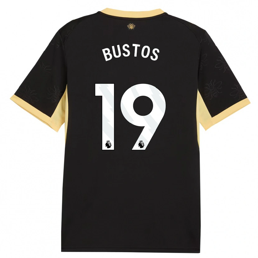 Danxen Homme Maillot Nahuel Bustos #19 Noir Jaune Tenues Extérieur 2026/27 T-Shirt