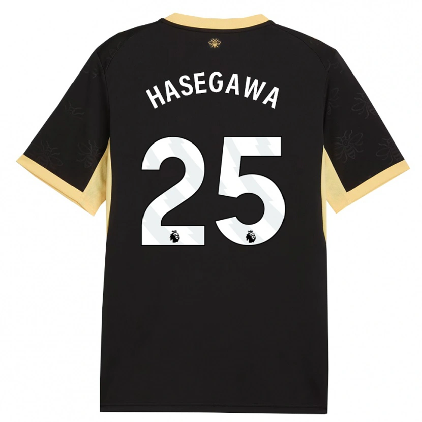 Danxen Homme Maillot Yui Hasegawa #25 Noir Jaune Tenues Extérieur 2026/27 T-Shirt