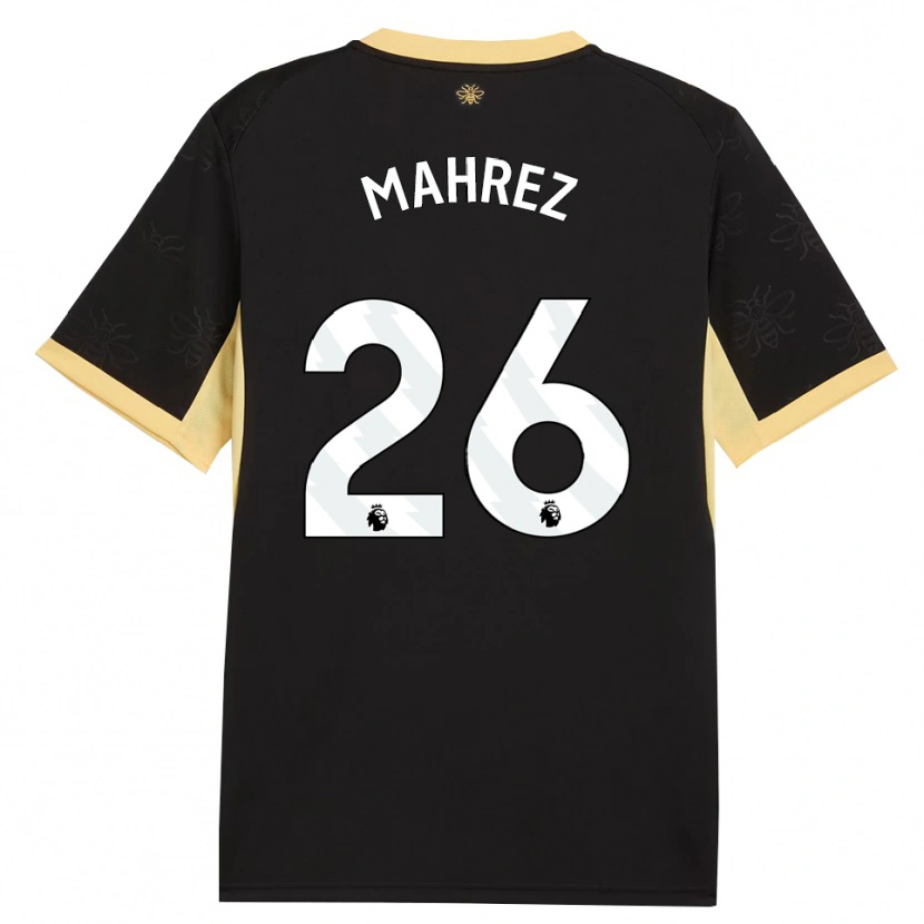 Danxen Homme Maillot Riyad Mahrez #26 Noir Jaune Tenues Extérieur 2026/27 T-Shirt