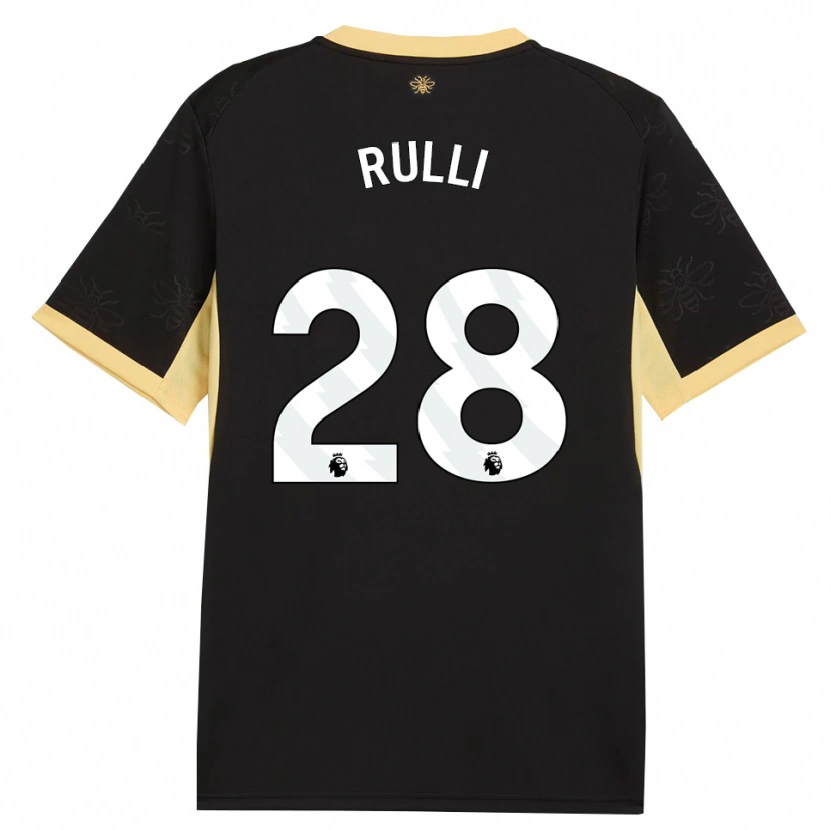 Danxen Homme Maillot Gerónimo Rulli #28 Noir Jaune Tenues Extérieur 2026/27 T-Shirt