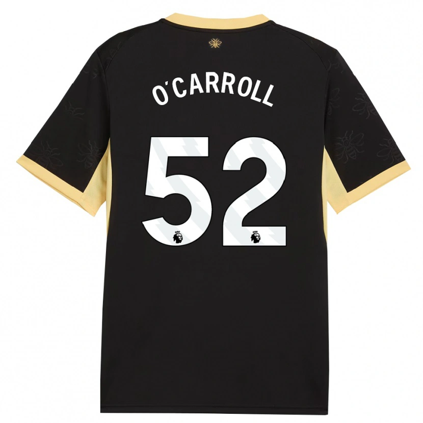 Danxen Homme Maillot Eve O'carroll #52 Noir Jaune Tenues Extérieur 2026/27 T-Shirt