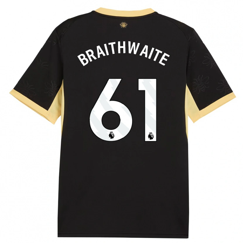 Danxen Homme Maillot Kaden Braithwaite #61 Noir Jaune Tenues Extérieur 2026/27 T-Shirt