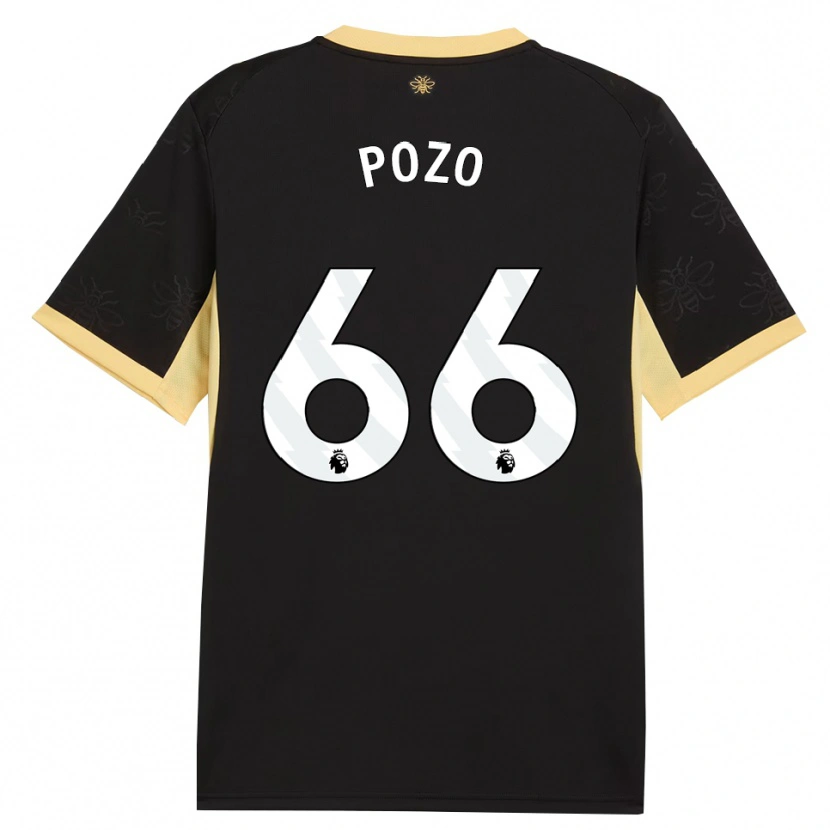 Danxen Homme Maillot Iker Pozo #66 Noir Jaune Tenues Extérieur 2026/27 T-Shirt