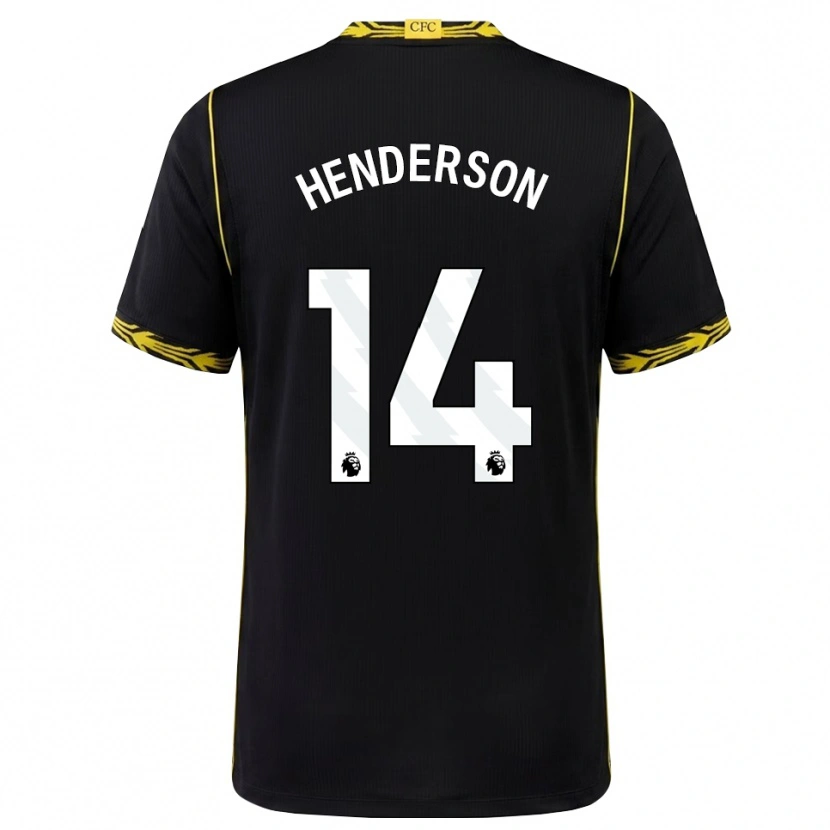 Danxen Homme Maillot Jordan Henderson #14 Noir Jaune Tenues Extérieur 2026/27 T-Shirt