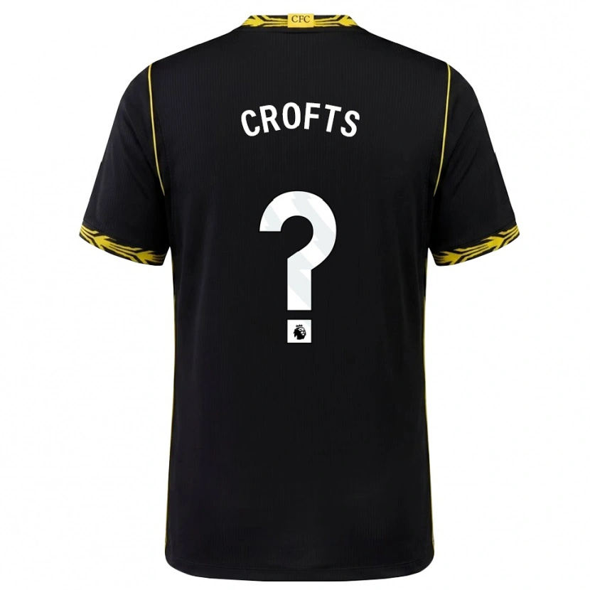 Danxen Homme Maillot Oliver Crofts #0 Noir Jaune Tenues Extérieur 2026/27 T-Shirt