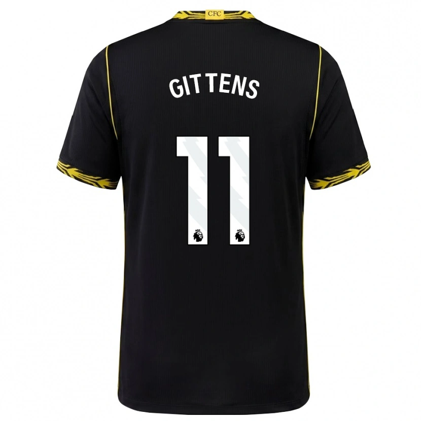 Danxen Homme Maillot Jamie Gittens #11 Noir Jaune Tenues Extérieur 2026/27 T-Shirt