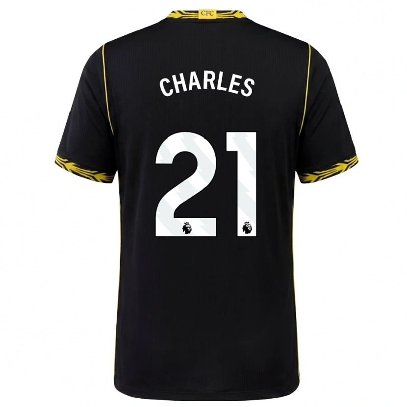 Danxen Homme Maillot Niamh Charles #21 Noir Jaune Tenues Extérieur 2026/27 T-Shirt