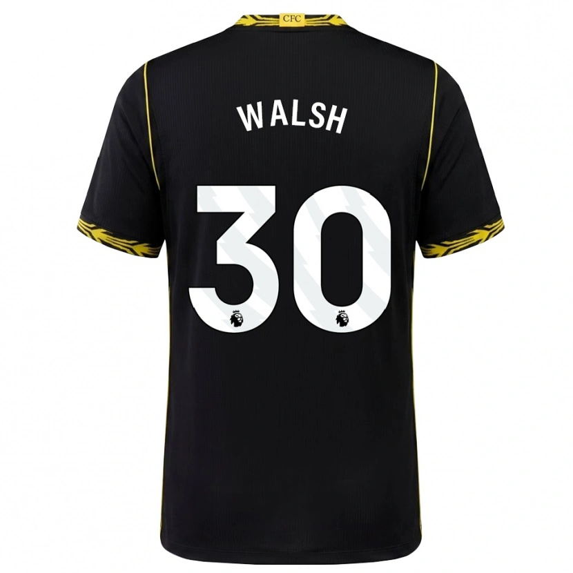 Danxen Homme Maillot Keira Walsh #30 Noir Jaune Tenues Extérieur 2026/27 T-Shirt