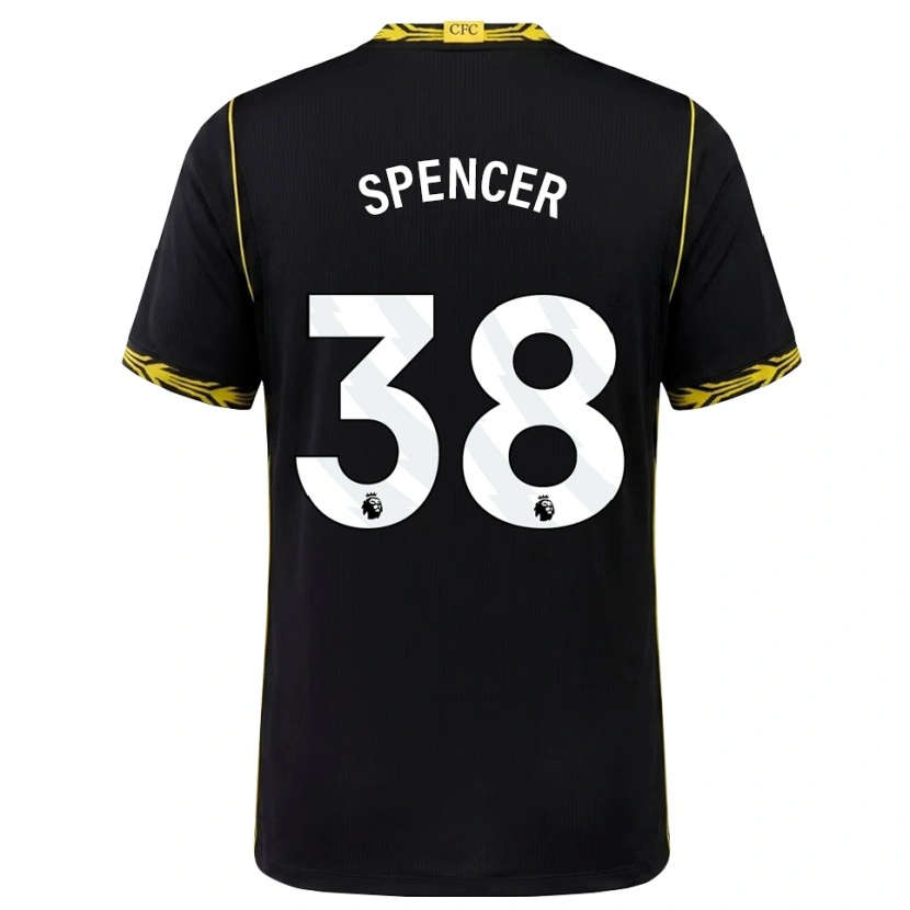 Danxen Homme Maillot Becky Spencer #38 Noir Jaune Tenues Extérieur 2026/27 T-Shirt