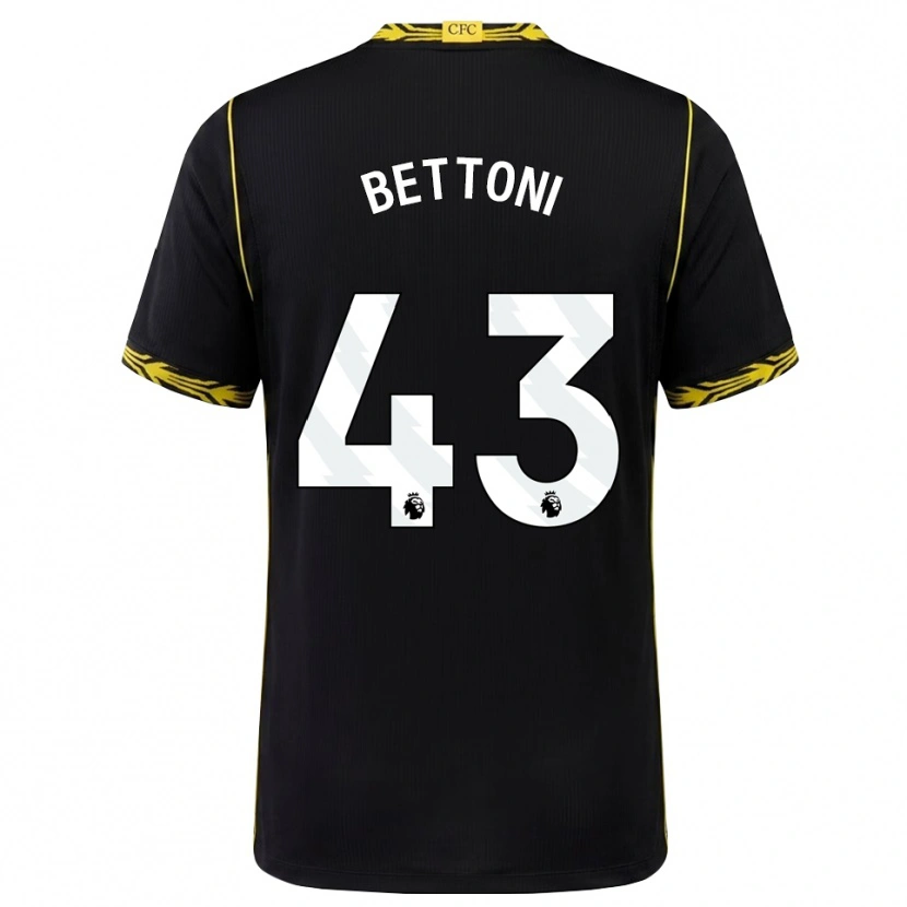Danxen Homme Maillot Harrison Bettoni #43 Noir Jaune Tenues Extérieur 2026/27 T-Shirt