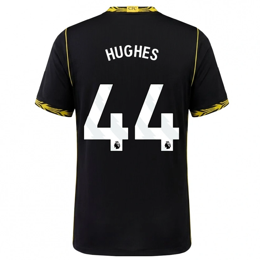 Danxen Homme Maillot Brodi Hughes #44 Noir Jaune Tenues Extérieur 2026/27 T-Shirt